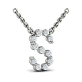 Diamond Alphabet Pendant Necklace, S