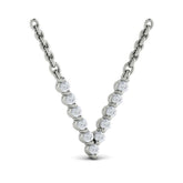 Diamond Alphabet Pendant Necklace, V