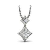 Diamond Cluster Double Vlora Star Pendant Necklace