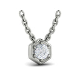 Single Diamond Honeycomb Pendant Necklace