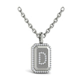 Diamond Medallion Alphabet Pendant Link Necklace, D