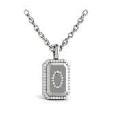 Diamond Medallion Alphabet Pendant Link Necklace, O