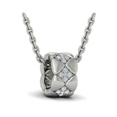 Diamond Cluster Barrel Pendant Necklace