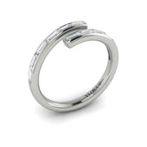 Channel Set Diamond Baguette Open Wrap Ring