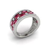Multi Diamond and Ruby Statement Ring