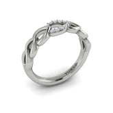 Diamond Accent Open Multi Tear Drop Link Ring