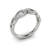 Diamond Double Open Tear Drop Link Bracelet