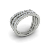 Diamond Multi-Row Curved Statement Ring