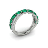 Multi Diamond and Emerald Twist Statement Ring