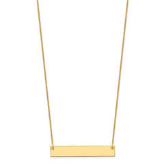 10k Yellow Gold Medium Blank Bar Necklace