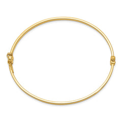 14k Polished 3.00mm Hinged Oval Bangle Bracelet