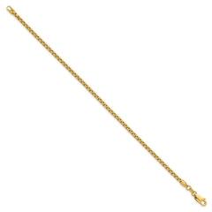 14K 8 inch 2.45mm Semi-Solid Round Box with Lobster Clasp Bracelet