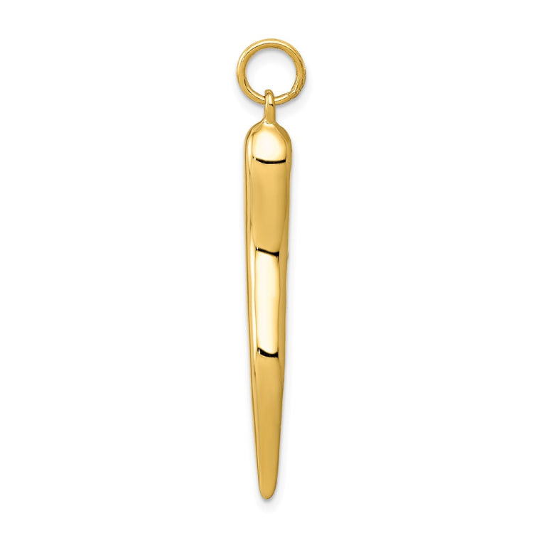 14k Large 3-D Italian Horn Charm