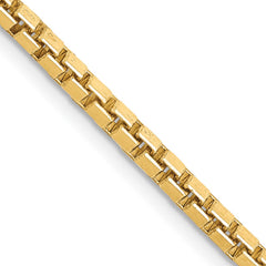 14K 24 inch 2.5mm Box with Lobster Clasp Chain