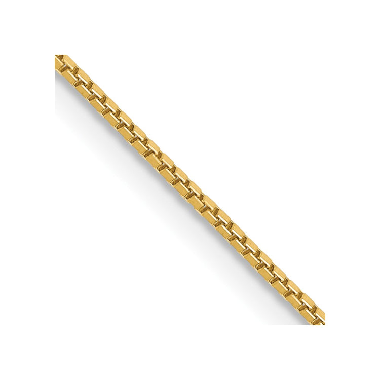 14K 22 inch .9mm Box with Lobster Clasp Chain