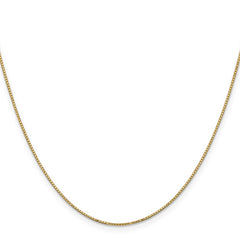 14K 22 inch .9mm Box with Spring Ring Clasp Chain
