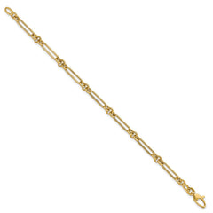 14K Polished Fancy Figaro Link 7.5 inch Bracelet