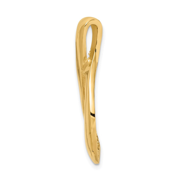 14k Polished Slide Fits up to 2mm Regular/6mm Fancy or Reversible Omega