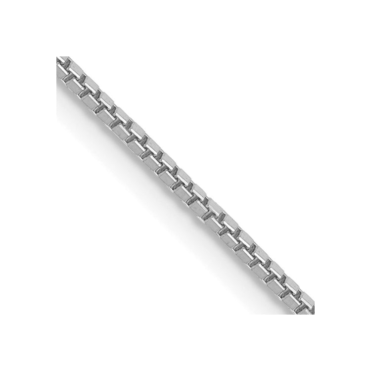 14K White Gold 18 inch 1mm Box with Lobster Clasp Chain