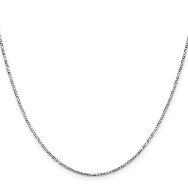 14K White Gold 20 inch 1.1mm Box with Lobster Clasp Chain