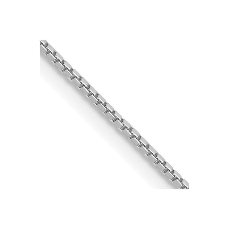 14K White Gold 26 inch .9mm Box with Lobster Clasp Chain