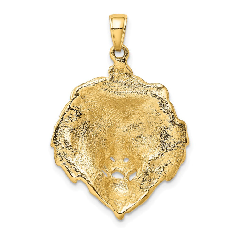 14k Lion Head Charm