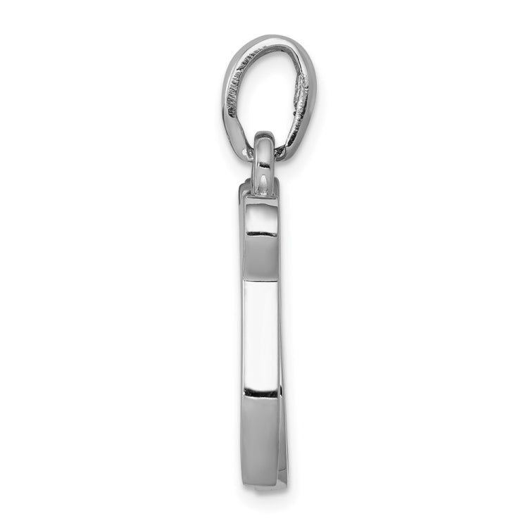 14K White Gold Chai Life Pendant