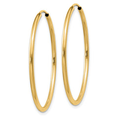 14k 1.5x30mm Polished Round Endless Tube Hoop Earrings