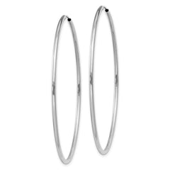 14k White Gold 1.5x51mm Polished Endless Tube Hoop Earrings