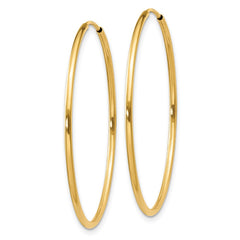 14k 1.2x34mm Polished Endless Tube Hoop Earrings