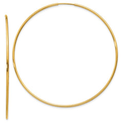 14k 1.2x60mm Polished Endless Tube Hoop Earrings