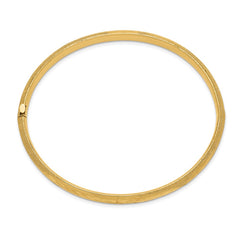 14k 4/16 Oversized Laser-Cut 6.00mm Hinged Oval Bangle Bracelet
