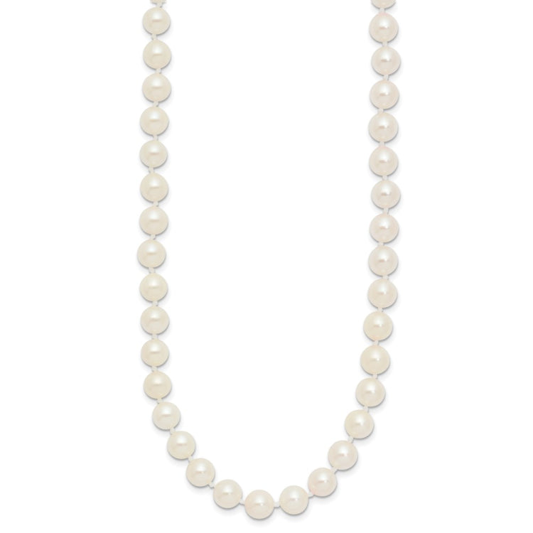 14k 6-7mm White Round Akoya Saltwater Cultured Pearl 18 inch Necklace