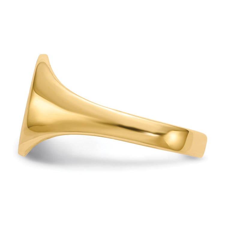 14k 9.5x10.0mm Oval Closed Back Signet Ring