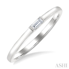 1/20 Ctw Baguette Diamond Petite Fashion Ring in 10K White Gold