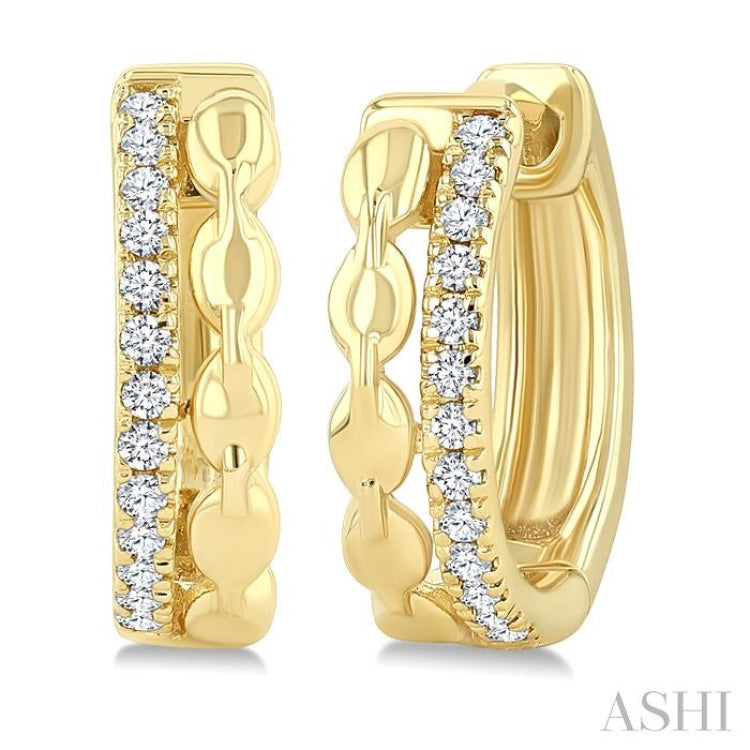 1/10 Ctw Single Cut Diamond Petite Huggie Earrings in 10K Yellow Gold