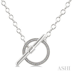 1/10 Ctw Circle Toggle Single Cut Diamond Fashion Necklace in Sterling Silver