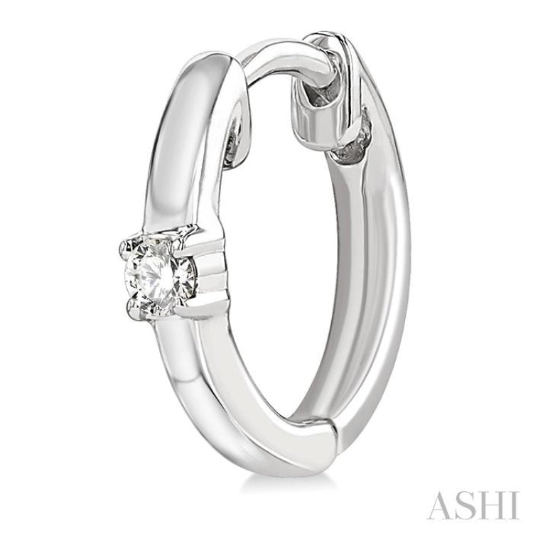 1/10 Ctw Petite Single Round Cut Diamond Fashion Huggies in 10K White Gold