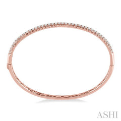1 Ctw Round Cut Diamond Bangle in 14K Rose Gold