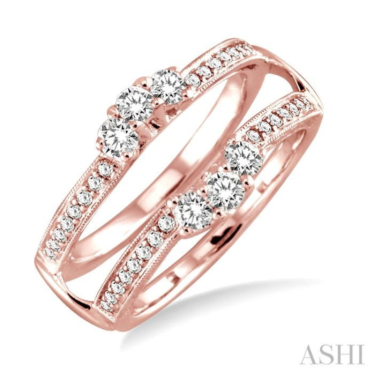 1/2 Ctw Diamond Insert Ring in 14K Rose Gold