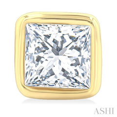 1/5 Ctw Petite Bezel Set Princess Cut Diamond Fashion Stud Earrings in 10K Yellow Gold