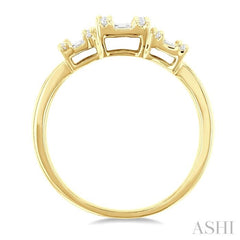 1/2 Ctw Past, Present & Future Baguette and Round Cut Diamond Fusion Fashion Ring in 14K Yellow Gold