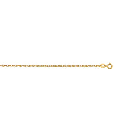 14K Yellow Gold 1.0mm Machine Rope 18 Chain (Carded) with Spring Ring Lock