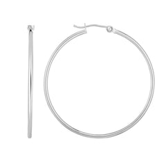 14K White Gold 1.5x40mm Hoop EarringView related hoops in this series here.