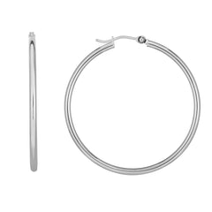 14K White Gold 2x40mm Hoop Earring View related hoops in this series here.