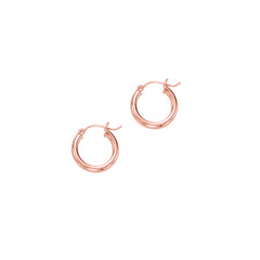 14K Rose Gold 3x15mm Hoop Earring