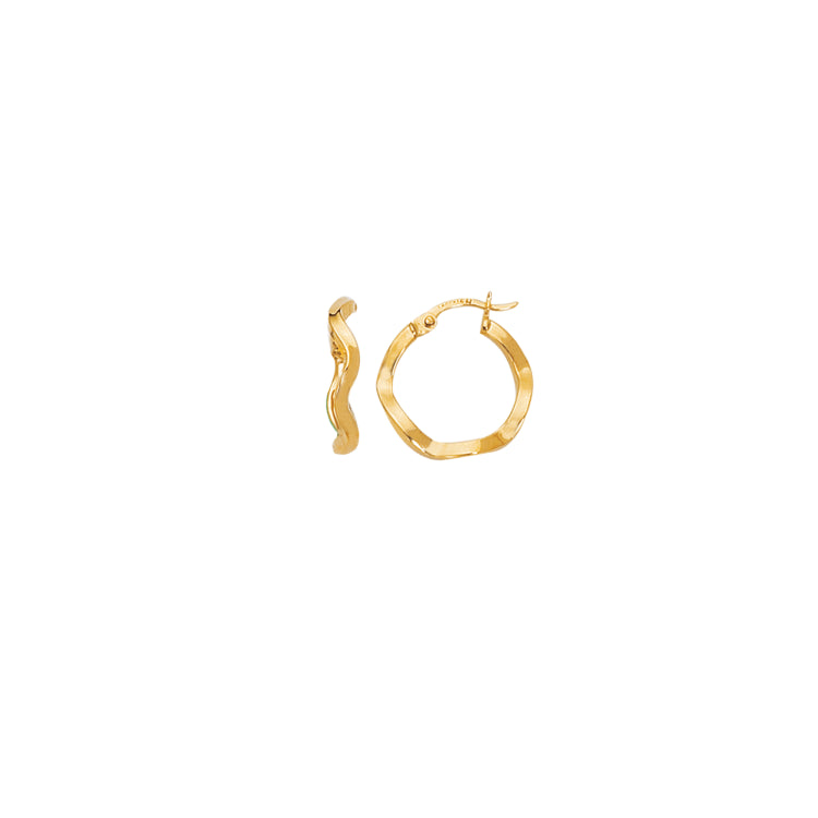 14K Yellow Gold Twist Hoop Earring