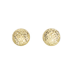 14K Yellow Gold Diamond Cut Post Earring