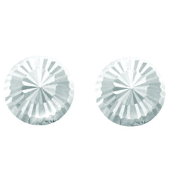 14K White Gold Large Diamond Cut Burst Post Earring