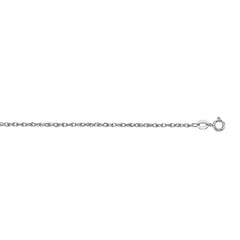 10K White Gold .95mm Machine Rope 16 Chain Carded with Spring Ring